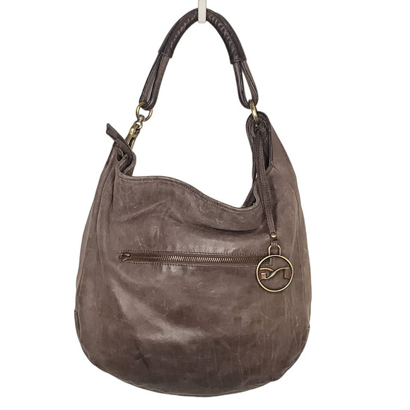 Nero Giardini grey leather hobo bag - Picture 1 of 6